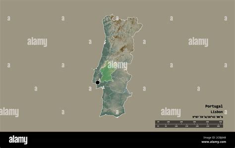 Illustrazione o mappa che mostra la città di Santarém in Portogallo