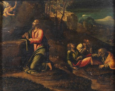 Rappresentazione artistica di Gesù nel Getsemani mentre invita i discepoli a vegliare