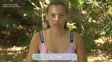 Cristina Scuccia durante una confessione a L'Isola dei Famosi