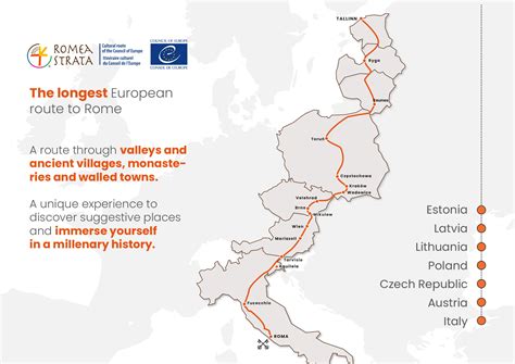 Mappa della Via Romea Strata attraverso l'Europa