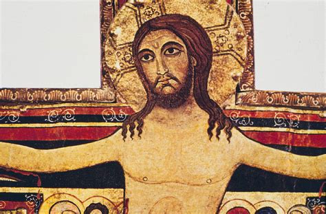 Dettaglio del Crocifisso di San Damiano, volto di Cristo