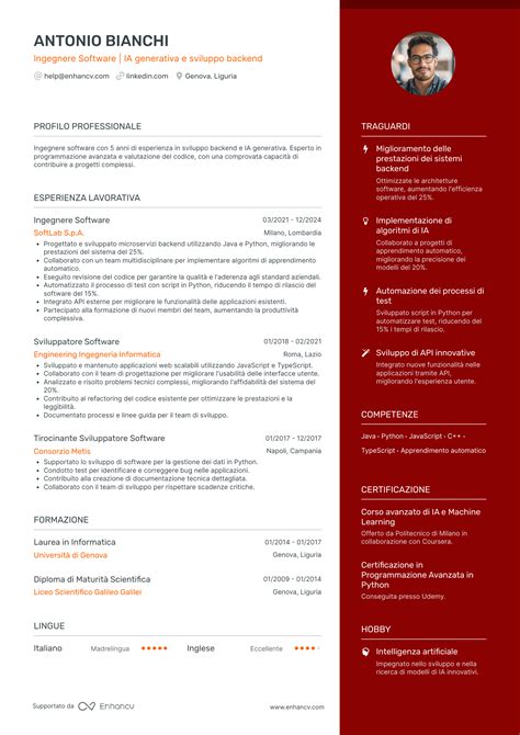 Esempio di sezione CV che valorizza competenze tecniche acquisite in contesti non formali