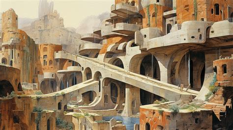 Ritratto di Paolo Soleri al lavoro, con disegni architettonici