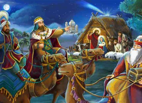 Illustrazione dei Re Magi che offrono i doni al Bambino Gesù