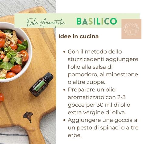 Infografica sui benefici dell'olio essenziale di basilico per corpo e mente