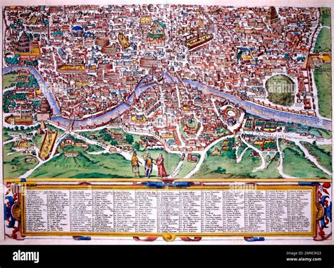 Ricostruzione storica dell'Abbazia di Maffeo Maffei o mappa antica della zona di Piazza Mercato, Verona