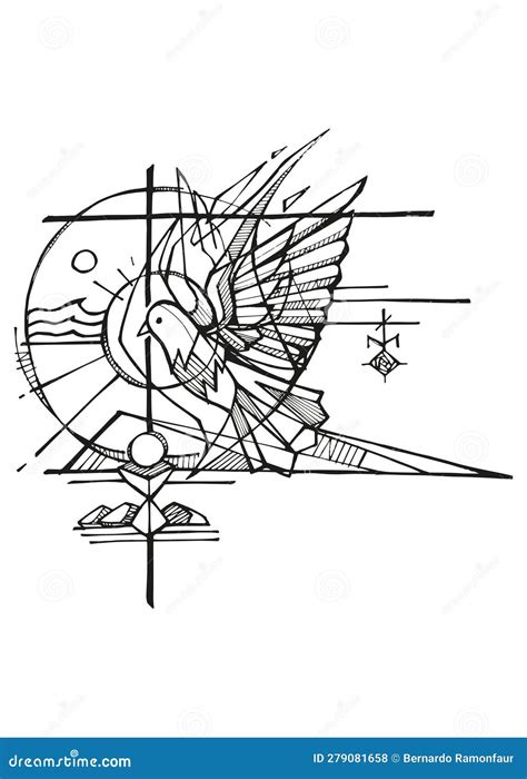 illustrazione dello Spirito Santo che ispira uno scrittore biblico, con un vento simbolico che soffia sulle vele di una nave