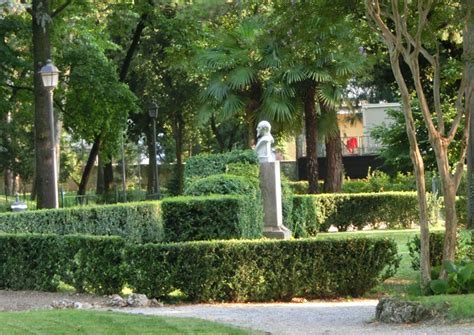 Mappa storica del Giardino Parolini nel 1834, disegnata da Steffaneo
