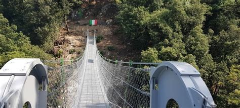 Schema del nuovo ponte tibetano e del sentiero ripristinato a Vinadio