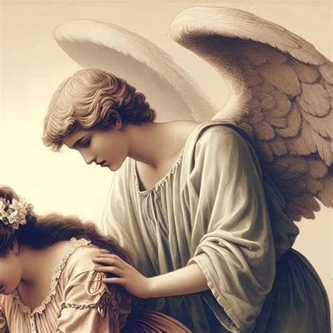 Icona stilizzata di un angelo custode che protegge una persona