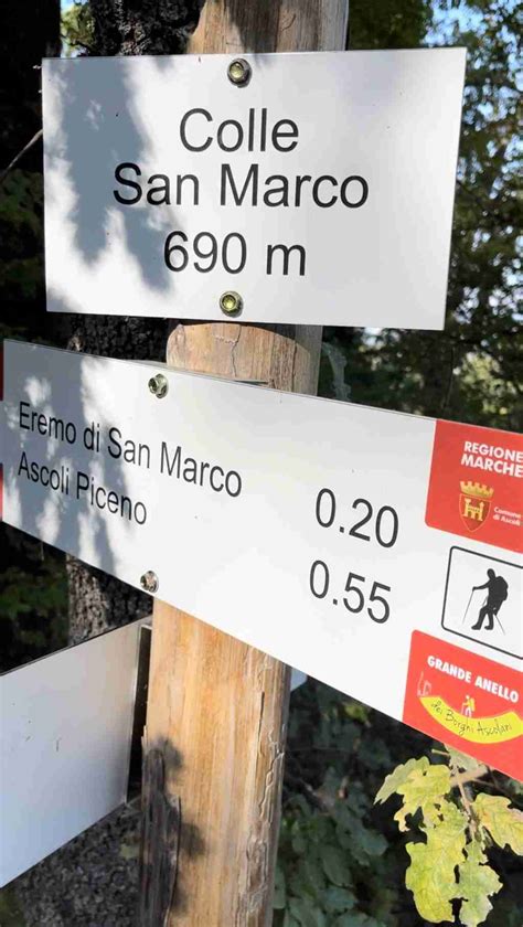 Mappa del Colle San Marco con evidenziati Eremo, Rifugio e punti di interesse