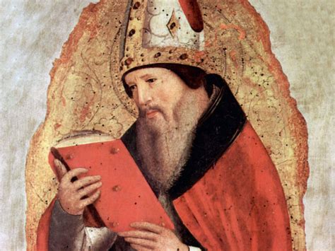 Sant'Agostino d'Ippona in un'antica illustrazione o dipinto che lo ritrae mentre scrive
