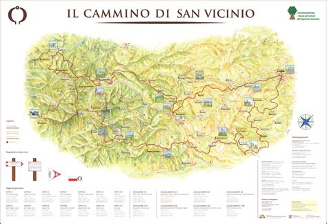 Mappa del Cammino di San Vicinio