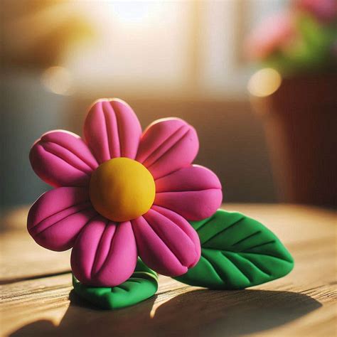 Immagine di un fiore fatto con il pongo
