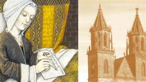 Illustrazione di Santa Matilde di Magdeburgo o di Helfta in contesto mistico medievale