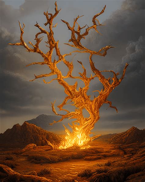 Roveto ardente biblico o fiamma simbolica di amore divino