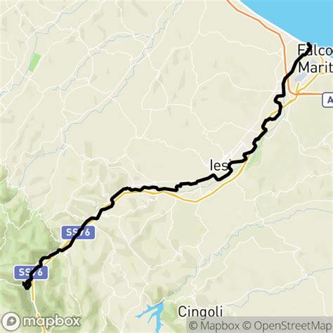 Mappa geografica di Jesi e del fiume Esino