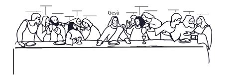 Immagine stilizzata dell'Ultima Cena adatta ai bambini