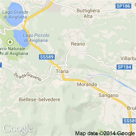 Mappa delle chiese e cappelle nel comune di Trana