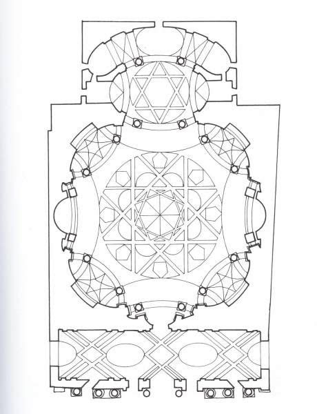 Pianta centrale della chiesa di San Lorenzo progettata da Guarino Guarini