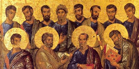 Rappresentazione artistica dei dodici apostoli con le loro diverse fisionomie