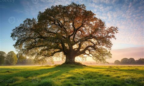 Un albero maestoso con elementi sacri e persone in cammino