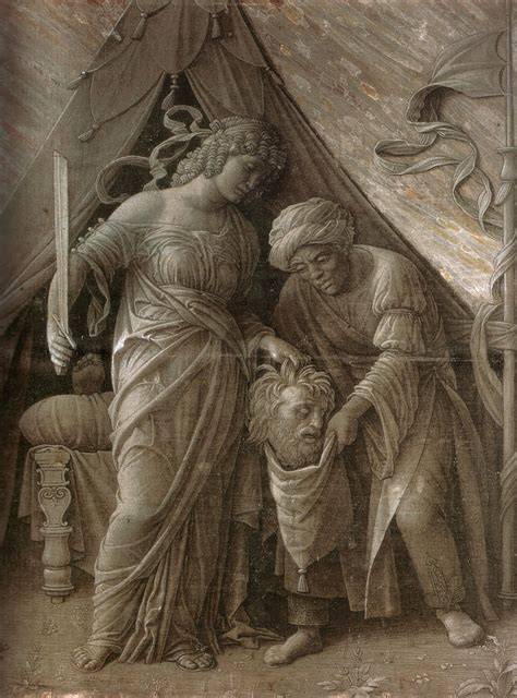 Dettaglio della miniatura di Giuditta e Oloferne dalla Bibbia del Pantheon
