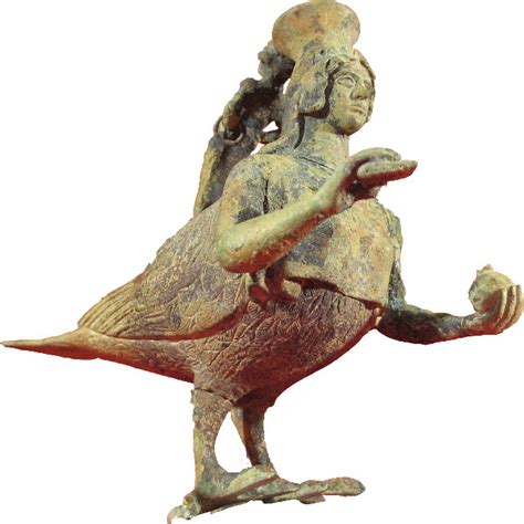 Askos in bronzo a forma di sirena dalla necropoli delle Murgie di Strongoli (l’antica Petelia), Museo archeologico nazionale di Crotone.