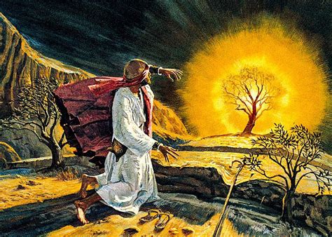 Rappresentazione artistica del Monte Sinai con la rivelazione divina a Mosè.