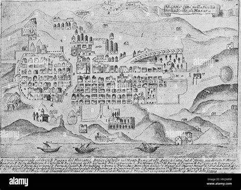 Mappa storica di Alcamo con l'ubicazione della Chiesa di Santa Maria della Stella