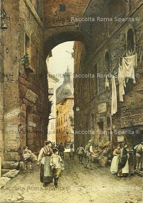 Un vicolo della Roma scomparsa di Roesler Franz: via Giulio Romano.