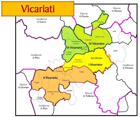 Mappa della Diocesi di Alba con indicazione dei comuni e delle vicariati