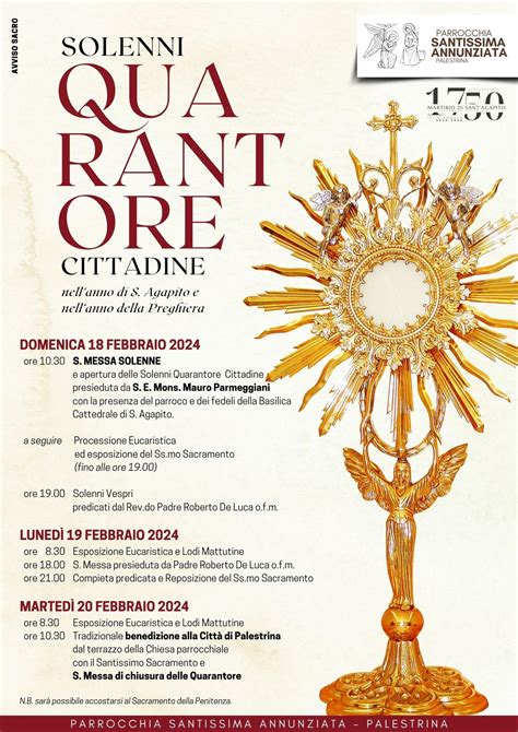 Schema storico della diffusione delle Quarantore in Italia