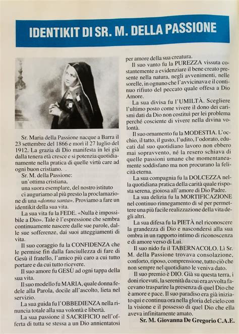 Rappresentazione pittorica della Beata Maria della Passione in abiti religiosi, con uno sguardo rivolto al Crocifisso