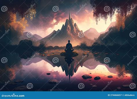 Persona in meditazione in un luogo sereno