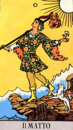 Illustrazione della carta del Matto da un mazzo di tarocchi classico