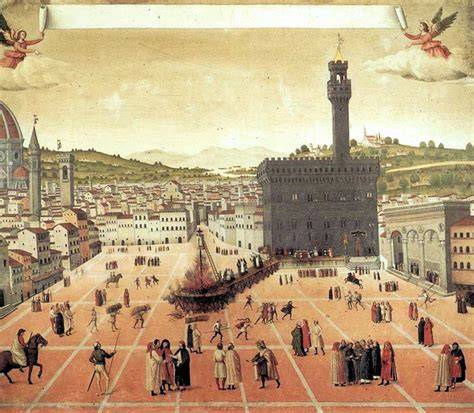 Illustrazione di Girolamo Savonarola o scene della Firenze di fine XV secolo