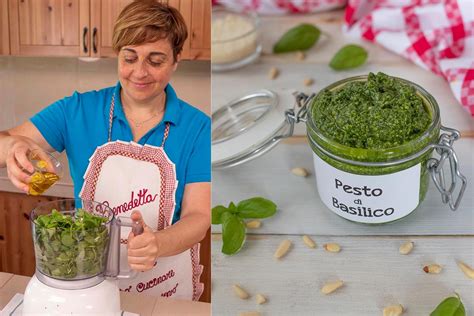 Pesto alla genovese appena preparato con foglie di basilico