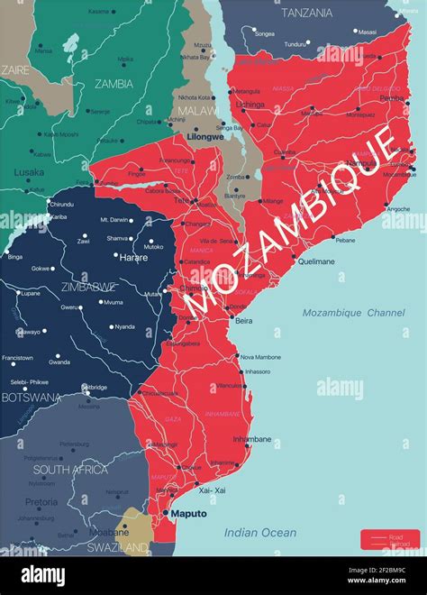 Mappa del Mozambico con evidenziata Inhassunge/Quelimane
