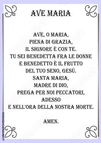 Immagine raffigurante un rosario con una preghiera dell'Ave Maria