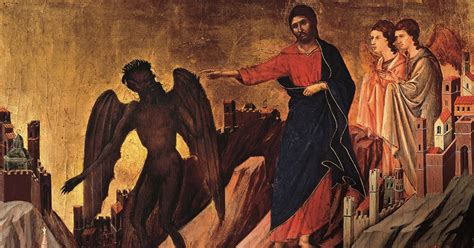 Rappresentazione allegorica del diavolo che tenta l'umanità o del male in agguato