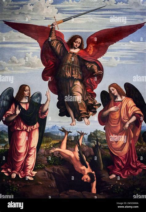 illustrazione di arcangeli con aureole luminose