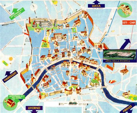 Mappa geografica attuale dell'Arcidiocesi di Pisa con i suoi confini frastagliati