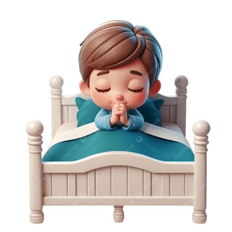 Illustrazione di una persona che prega serenamente a letto prima di dormire, con un'aura di luce divina che la circonda.