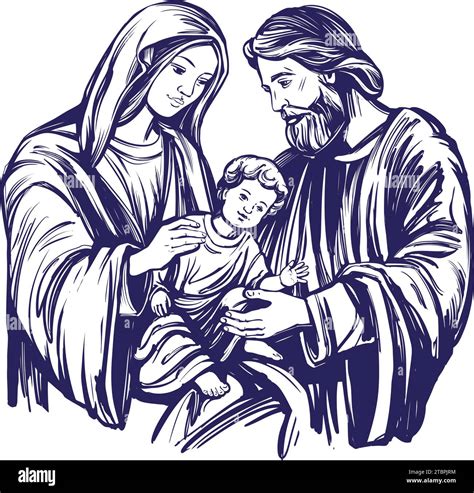 Un'immagine stilizzata di una famiglia (Gesù, Giuseppe e Maria) che protegge una casa.