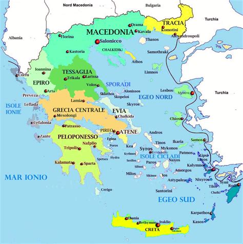 Mappa della Grecia del XVIII secolo con indicazione del dominio turco