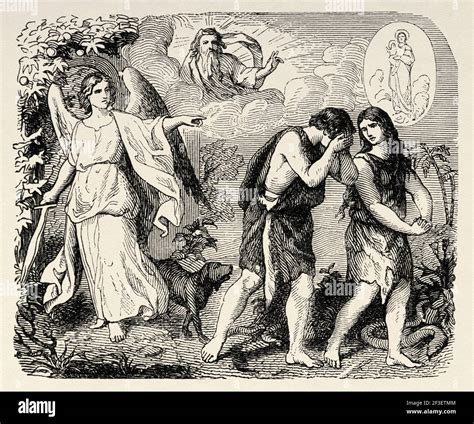 illustrazione dei cherubini a guardia dell'Eden con una spada fiammeggiante