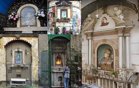 edicola votiva della Madonna illuminata in un vicolo di Napoli