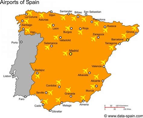 Infografica: mappa degli aeroporti principali in Spagna e collegamenti con Santiago di Compostela