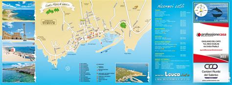 Mappa storica del Capo di Leuca con evidenziati i borghi principali e le fortificazioni